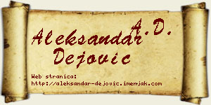 Aleksandar Dejović vizit kartica
